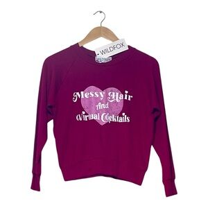 Women's Red Wildfox Raspberry Messy Hair VirtualCocktails Top